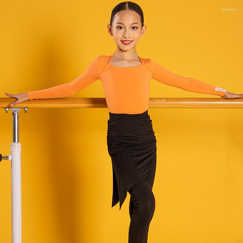 

Stage Wear SofLatin Dance Top For Girls Long Sleeve Samba Costume Ballroom Practice Tap Salsa Outfit JL2330, Picture shown