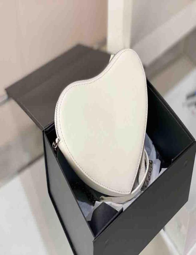 

designer bags handbag bag Purse Chains Cross body Mini Heart Love Shoulder bags genuine Leather Double Letters Solid hasp Diamond 1914389, White