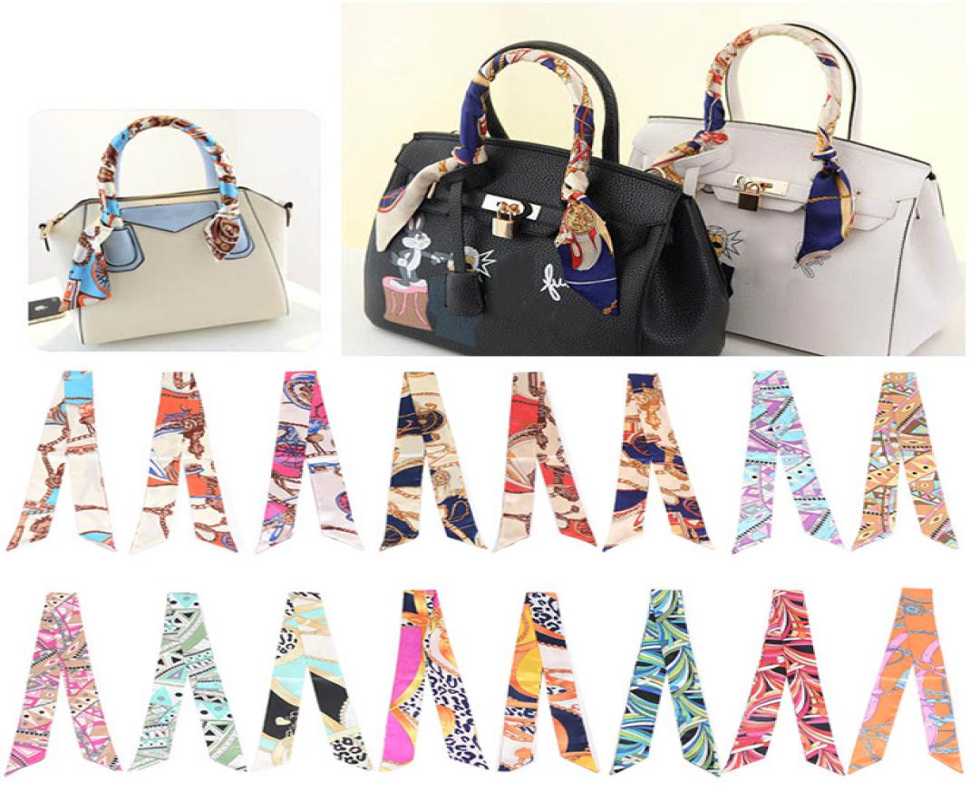

Fashion Multifunction Print Scarf For Handbags Handle 17 colors Head wrap scarfs Ribbon Women039s turban triangle headband Silk4940418