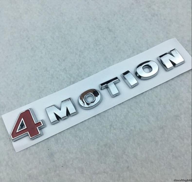 

4 motion 4motion red chrome car rear emblem decal for passat touareg golf polo tiguan jetta car boot trunk badge sticke4041252, Black