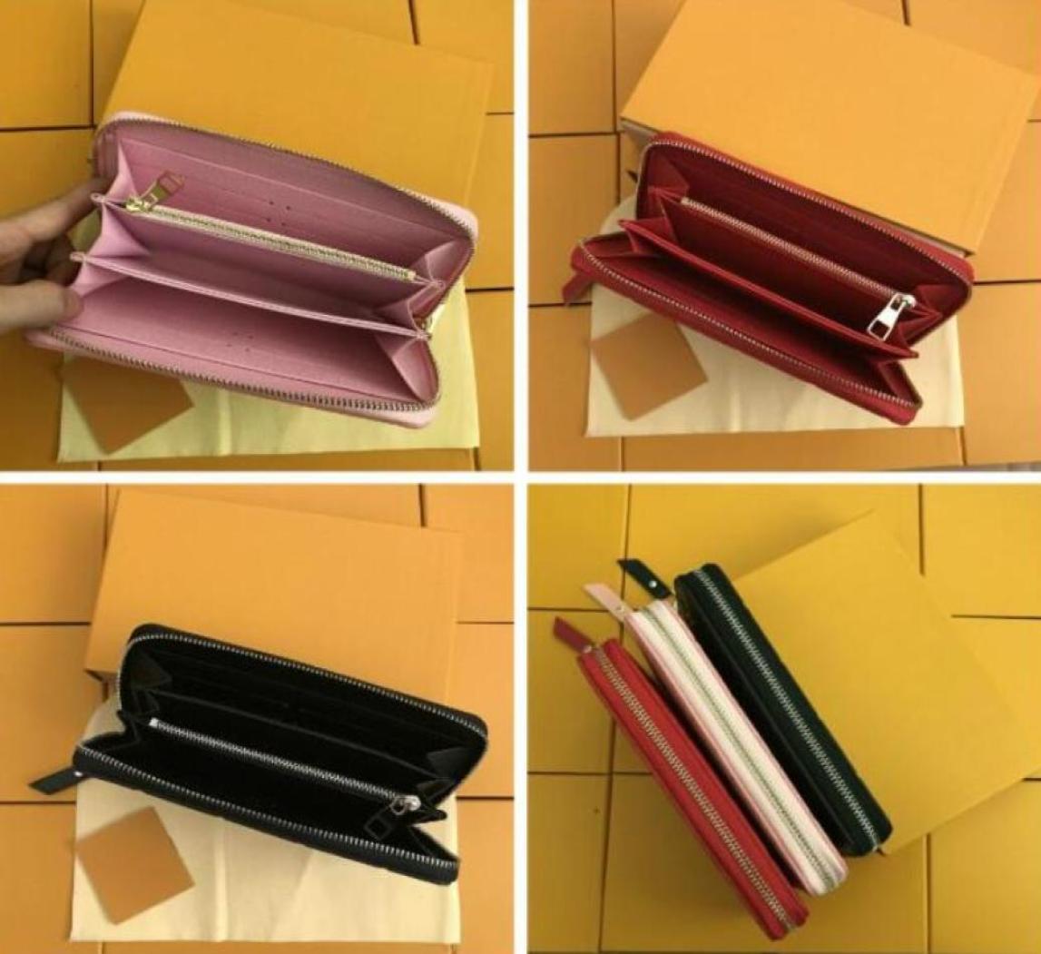 

Long wallet man woman many different colors with zipper genuine leather brown letters flowers suit wallets card holder purse squar6418849, Black