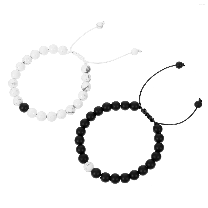 

Charm Bracelets 2 Pcs Mens Wrist Natural Bracelet Friendship Distance Bead Amulet