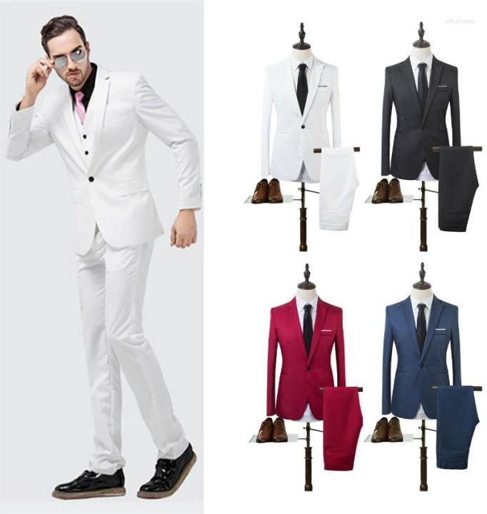 

Men039s Tracksuits 2pcsset Men Business Suit Blazer Slim Fit Tuxedo Coat Pants Trousers Formal Wedding Groom7512678, Beige