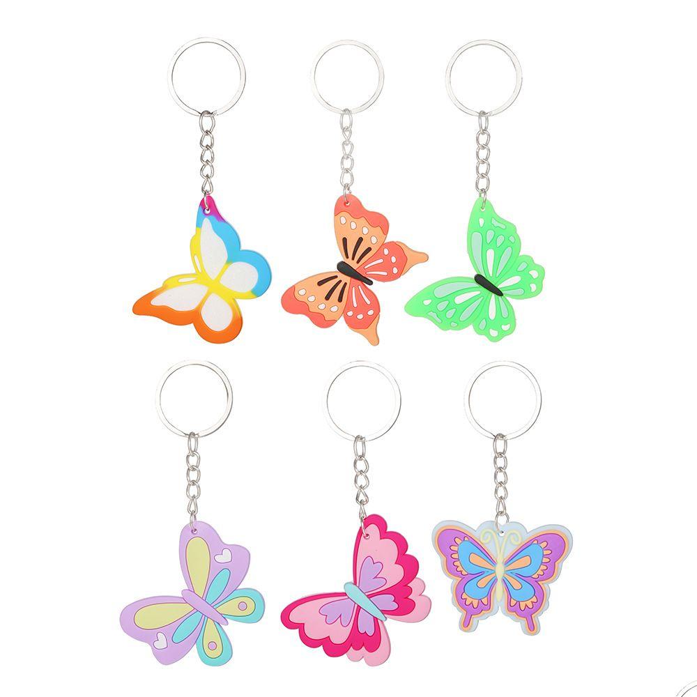 

Keychains Lanyards Lovely Butterfly Pvc Sile Cartoon Keychain Girls Bag Pendant Keyring Key Chains Drop Delivery Fashion Accessorie Dhkeu