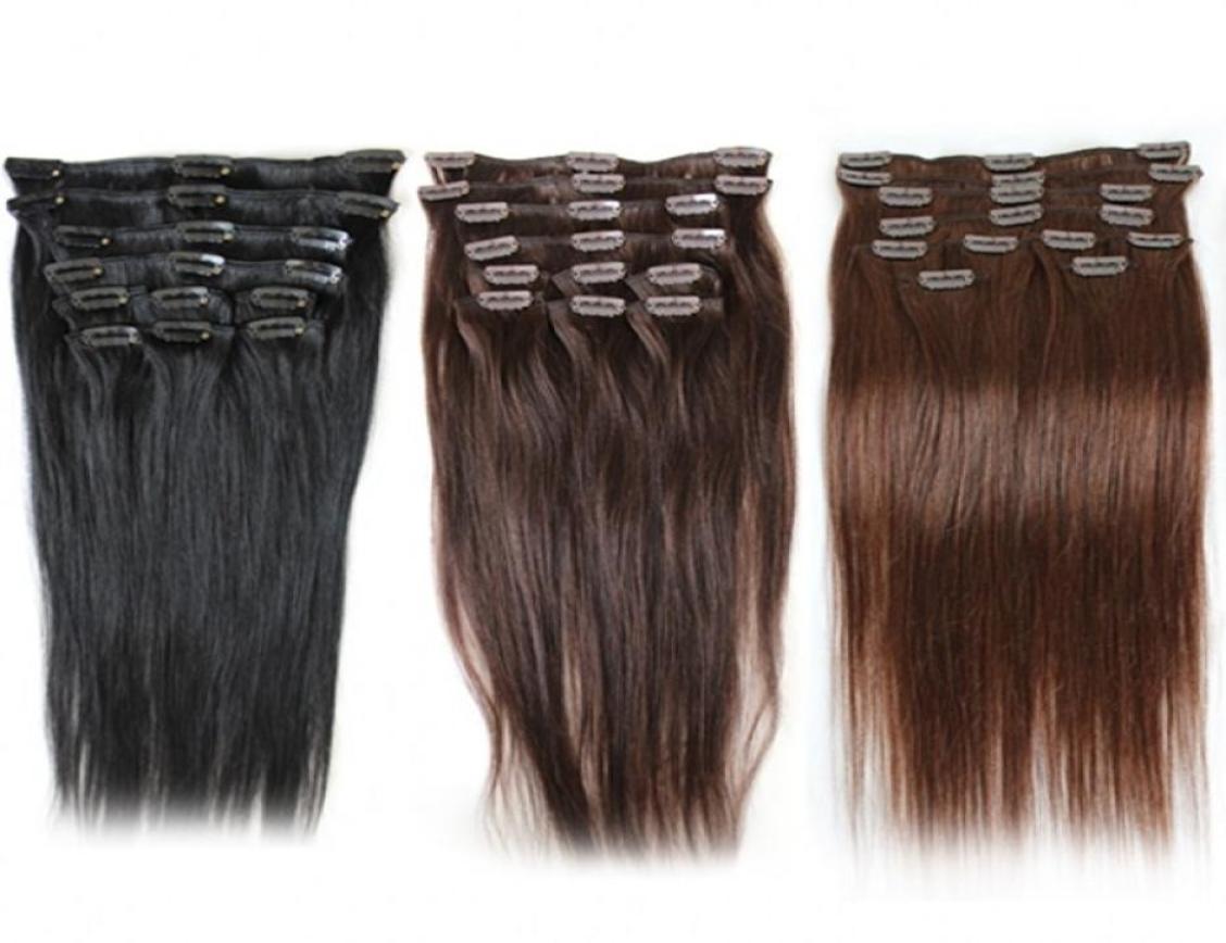 

Greatremy Brazilian Clip In Human Hair Extensions Staight 124 120gset Remy Hair Weft 20quot 24quot Top Quality Clip In Hai4945381, Medium brown