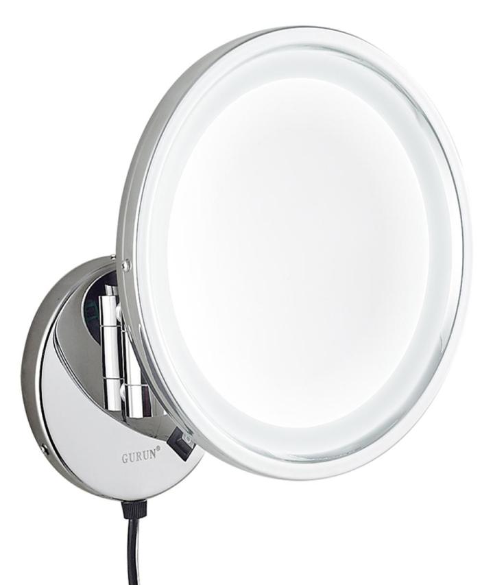 

Gurun Bathroom Lighted Makeup Mirror with led Lights and Magnifying Wall Mount Cosmetic Folding Mirrors Brass M1807D8634297