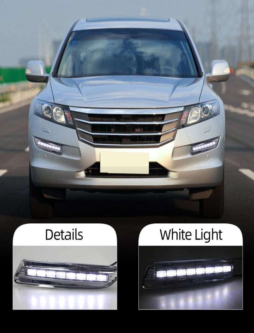

2Pcs DRL For Honda Crosstour 2011 2012 2013 Daytime Running Lights fog lamp cover headlight 12V Daylight carstyling3515328