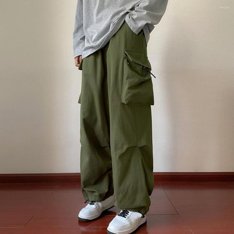 

Men' Pants Stylish Cargo Loose Cotton Blend Men' Nude Color Male Trousers, Black