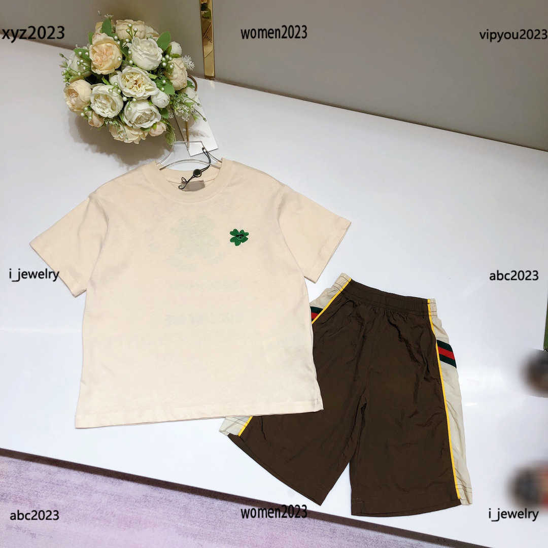 

luxury children tracksuits kids designer clothes two-piece sets Two sided printed T-shirt and patchwork shorts #Multiple product, #29