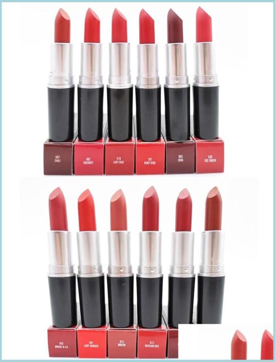 

Lipstick Luster Retro Frost Sexy Matte Lipstick Rouge A Levres Makeup 13 Colors Lip Sticks 3G High Quality Drop Delivery Health Be3784919, Army green
