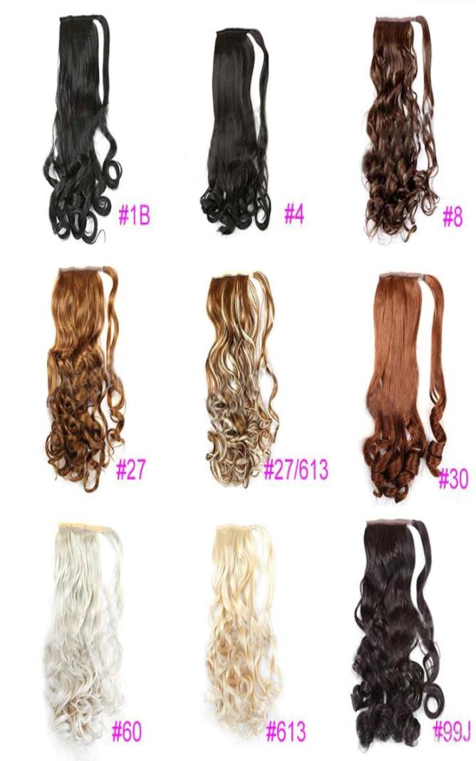 

Greatremy 22quot Long Wavy Wrap Around Ponytail Hair Extension Synthetic for Girls 12Colors 1B1627276133033466061386976852, 1b+27