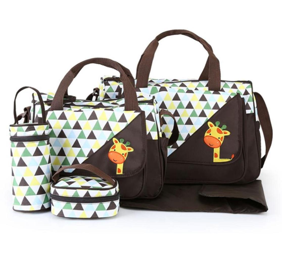 

Large Capacity 5pcs Baby Diaper Bag Nappy Bags Sets Organizer For Mummy Maternity Baby Bag Nursing Stroller Diaper2783228, Gray