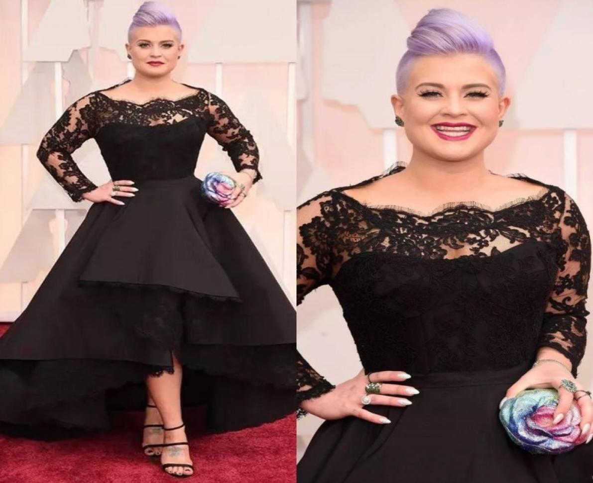 

Modest Black High Low Formal Dresses Evening Wear Sheer Scoop Plus Size Lace Party Gowns With Long Sleeves Tiered Cheap Prom Dress8865598, Light purple