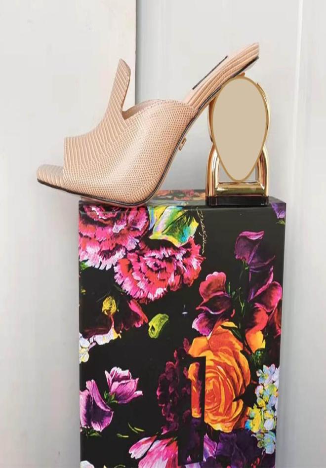 

Classic Women039s High Heel Sandals Luxury Designer Letters Metal Heel Chunky Heels Sexy Open Toe Leather Fashion Plus Size Dre4676105, Pink gold