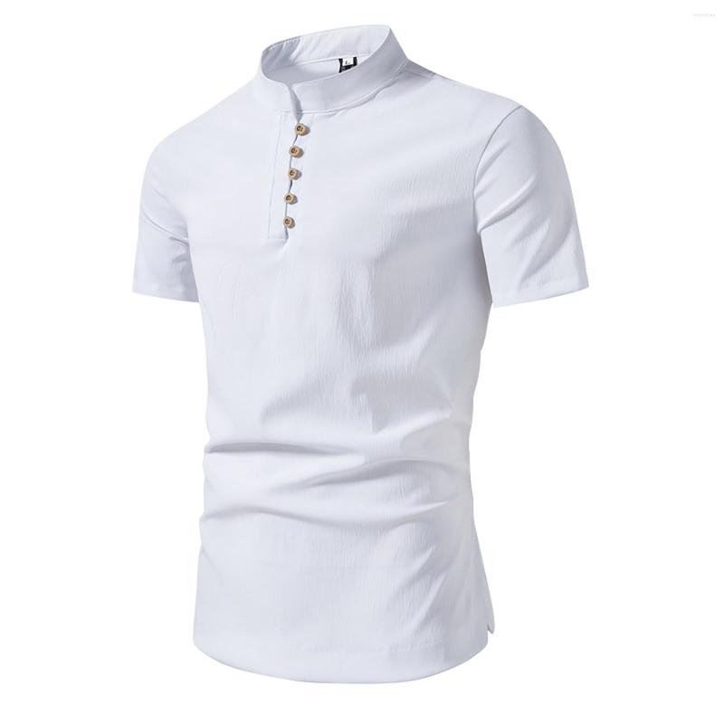 

Men's Casual Shirts Cotton Polo Men Shirt Short Sleeve Contrast Color Summer Streetwear Fashion Tops 2023, Khaki