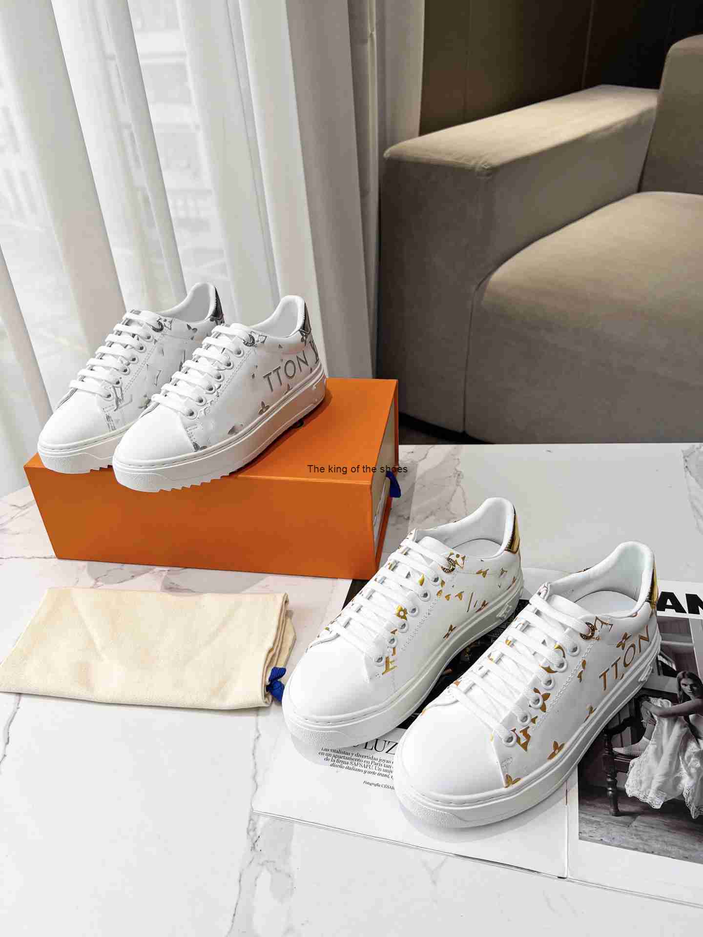 

TIME OUT Sneakers Women LUXURY Designer Shoes Genuine leather Sneaker, Silver