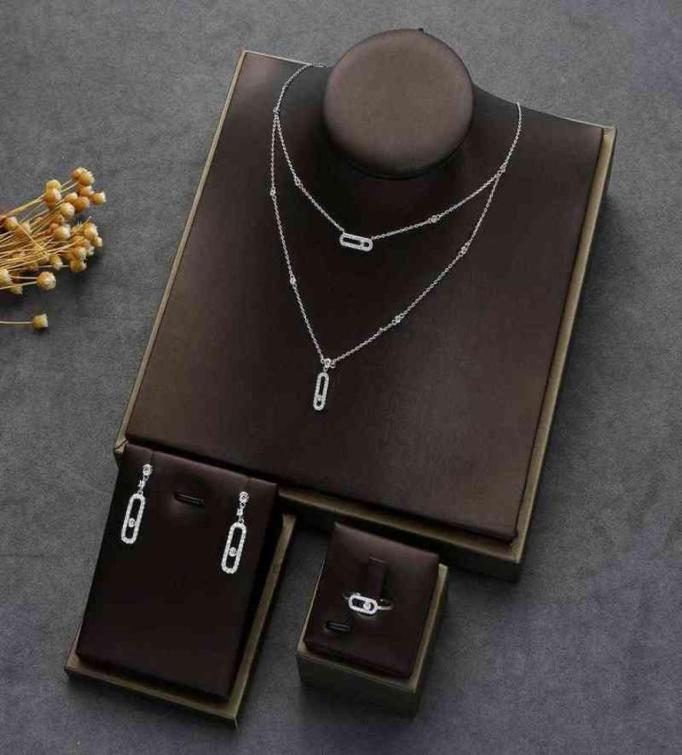 

Fashion Exquisite Necklace Earrings Ring Set Stackable Necklace Female Girlfriend Wife Gift Ladies Fashion Earrings Jewlery Set Y28016924