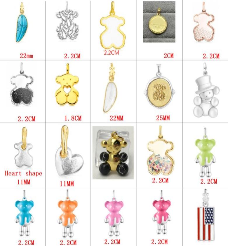 

2022 New Silver Pendant Exquisite Fashion Animal Bear Charm Four Seasons Model Without Chain Gift MustHave jewelry 319221818