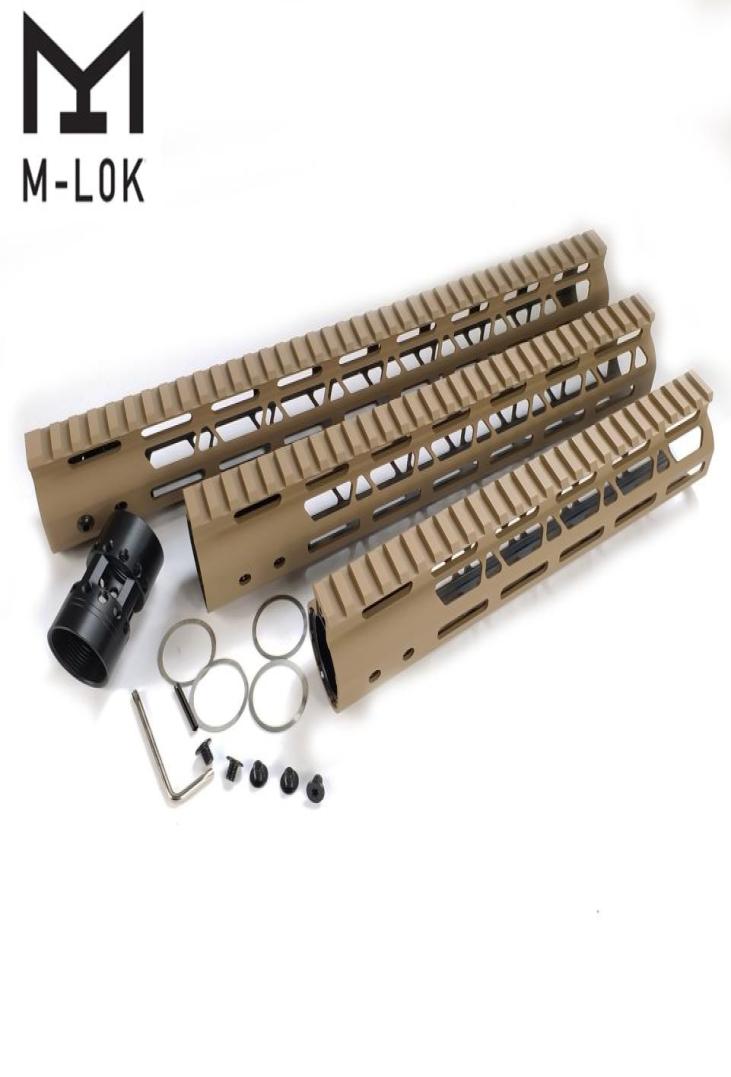 

10 12 15 inch MLok Handguard Monothilic top rail Tan color fits 223556 Aluminum barrel nut9720063