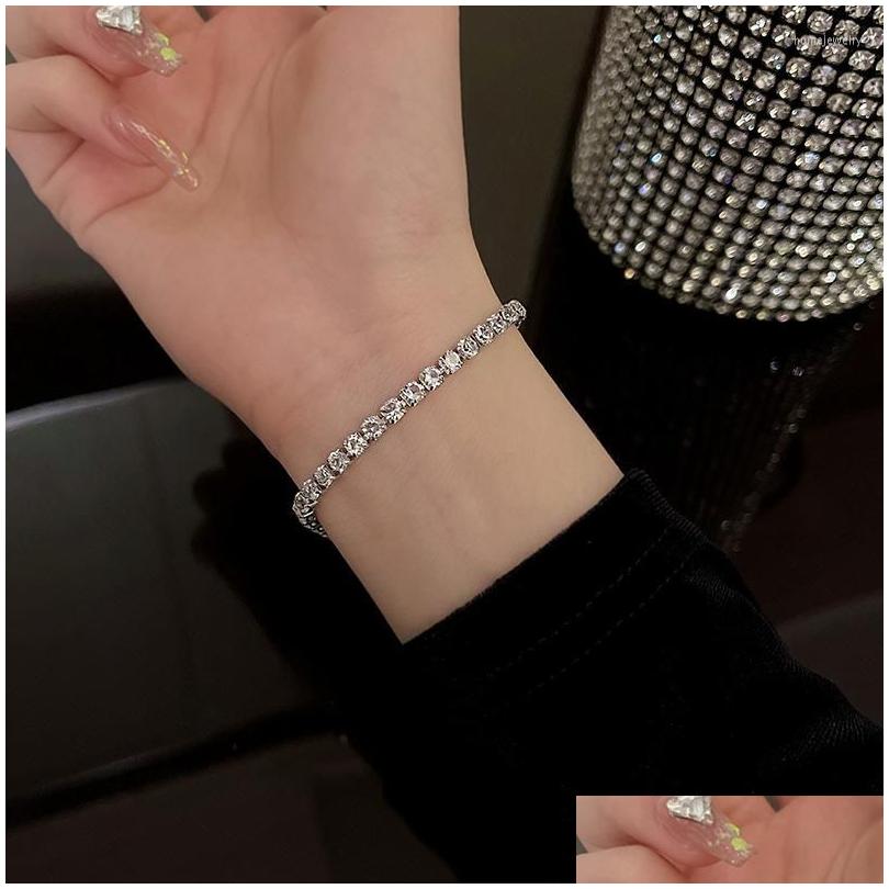 

Chain Link Bracelets Fashion Lovely Zircon Bead Charm Bracelet Bangle For Women Girls Handmade Party Wedding Jewelry Gifts Sl588 Dro Dhaxe