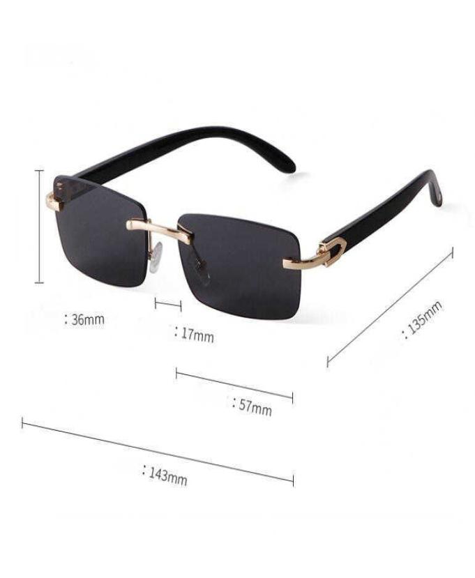 

sunglasses Ienbel Luxury Square Genuine Buffalo Horn Glasses Mens Brand Designer Sunglasse Vintage Carter Buffs Rimless carters gl1445630