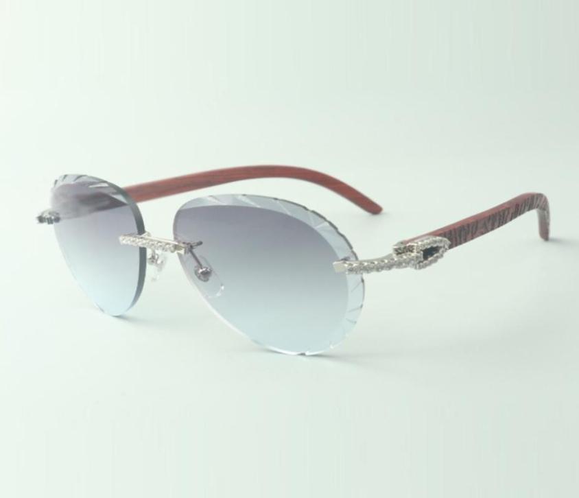 

2022 Exquisite classic medium diamond sunglasses 3524027 natural tiger wooden temples glasses size 18135 mm3817741