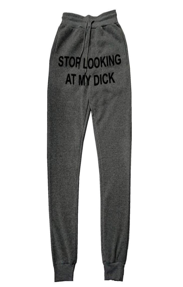 

Men039s Pants Mens Joggers Casual Stop Looking At My Dick Sweatpants Hip Hop Print High Waist Trousers Streetwear Hippie5285362, Silver