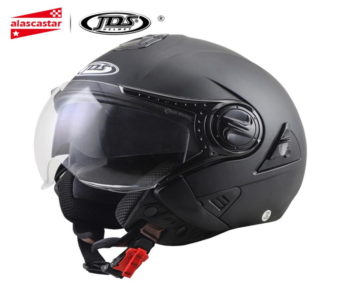 

JDS Motorcycle Helmet Double Lens Moto Helmet Open Face Motorcycle Racing Off Road Casco Moto Capacete Casque Black5959604, Blacks