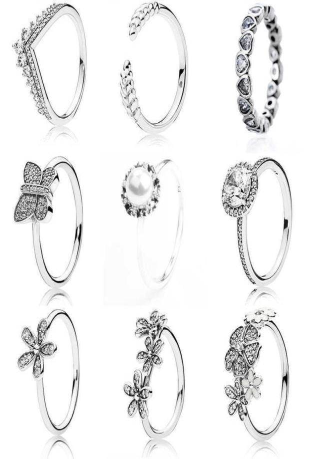 

Classic Silver Color Rings with Flower Pearl Butterfly Rice Ear Crystal Wedding Party Ring for Women Jewelry Q06037466570