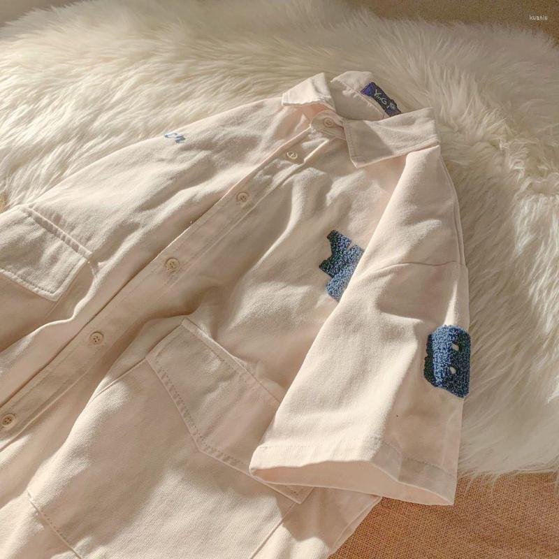 

Women's Blouses 2023 Summer Design Letter For Female Students Loose Korean Version Couple Shirt Vintage Clothes Top Women Shirts &, Blue