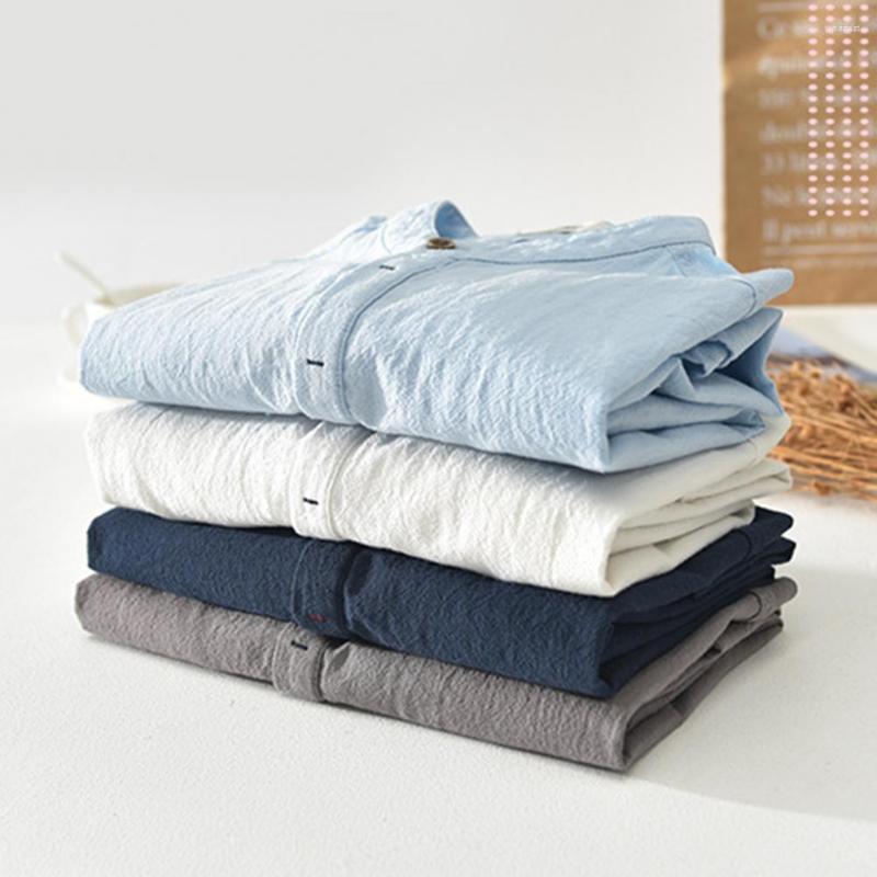 

Men's Casual Shirts Summer Shirt Colorfast Men Quick Drying Workwear Chic Pure Color Thin Style, White