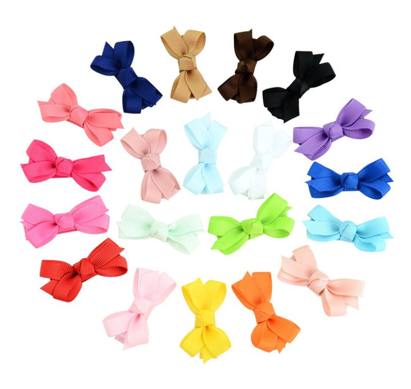 

MIXIU 20pcsset 2 Inch Mini Solid Hair Clip Bow Fully Wrapped Safety Hairpin Boutique Barrettes Kids Lovely Hair Accessories3134591, Red