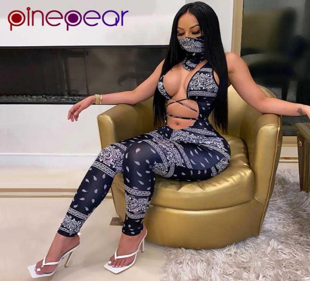 

PinePear Bandage Jumpsuit Women Sexy Sportswear Gym Mask Romper Sport Clothing Autumn Tracksuit Yoga Set Fitness Suit Whole7061471, Black