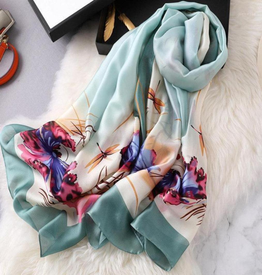 

Scarves 2021 Style Four Seasons China Quality Silk Women Foulard Office Warm Large Shawls Lady Fashion Nice Print Beach Hijab13287683