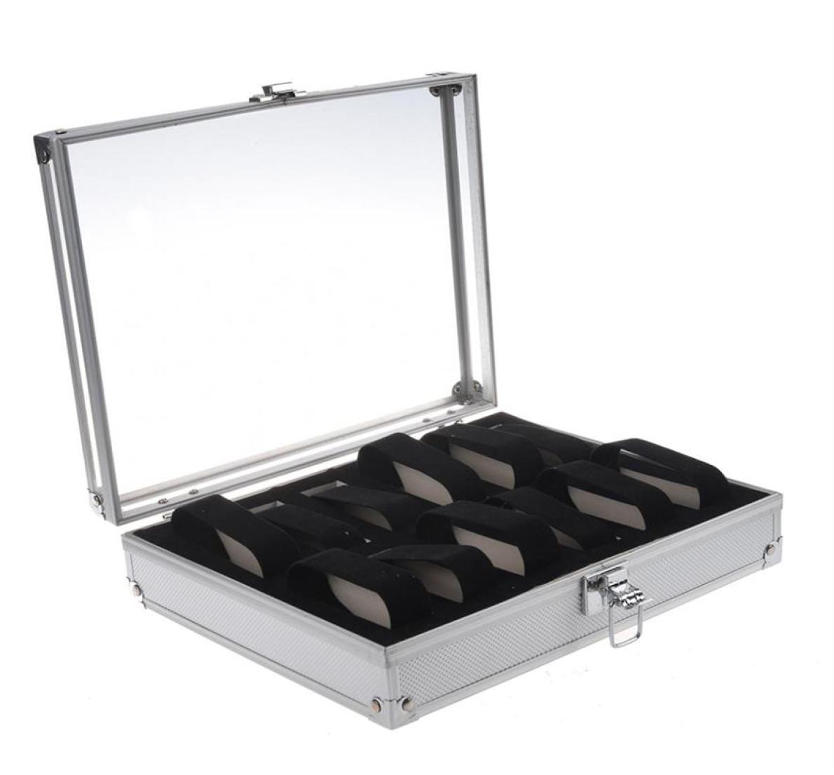 

2021 Aluminum 12 Wristwatch Watch cases Showcase Display Storage Case Box249j9110454