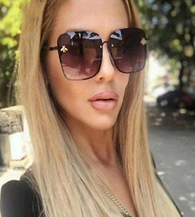 

2021 New Fashion Lady Oversize Rimless Square Sunglasses Women Small Bee Glasses Gradient Sun Glasses For Female UV4004720619