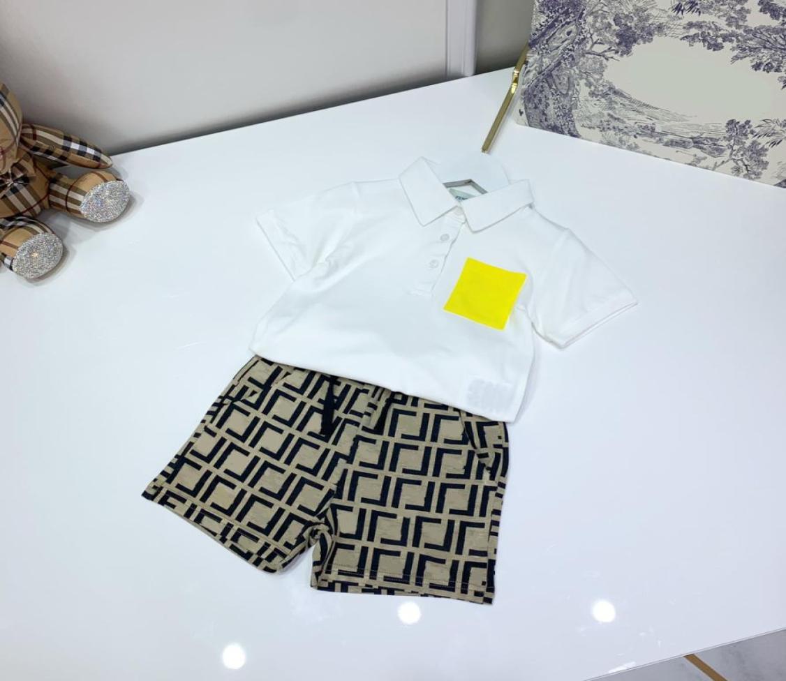 

designer kids white short sleeve polo Tshirt shorts sets childrens suit brand boys clothing cotton tees size 1001504340693