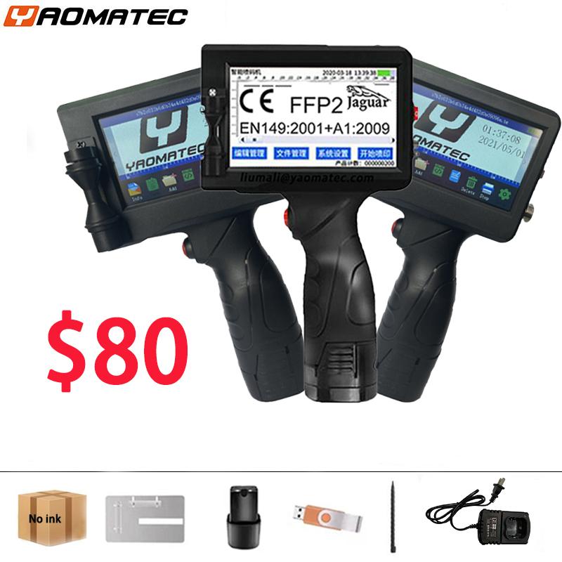 

Printers English language QR Bar batch code date number expiry date label plastic bottle hand jet handheld thermal inkjet printer