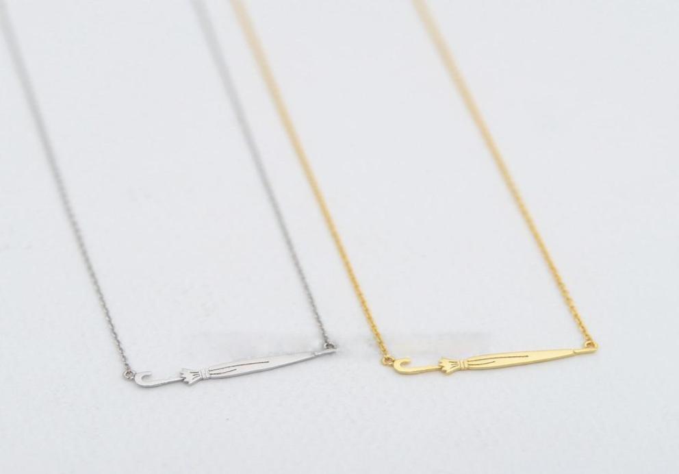 

Fashion umbrella necklaces Personality of long handle umbrella pendant necklaces Rose Goldcolor plated necklaces for women2817294