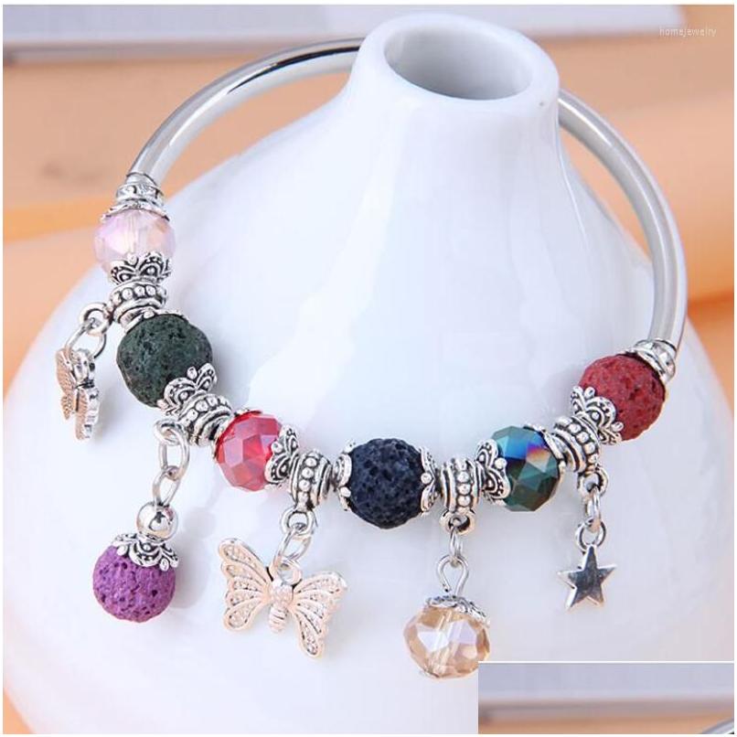 

Beaded Strand Bohemian Style Crystal Charm Bangle Bracelet Butterfly Natrual Stone Fashion Bracelets Jewelry Gift Drop Delivery Dhwpj