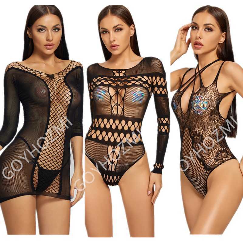 

Ribbon Factory Store Intimate partner Women completely sexy lingerie elastic black mesh hot slide, Ny352 black