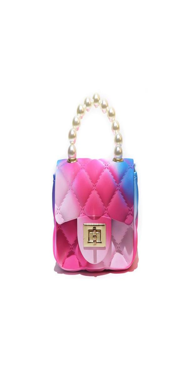 

Women Mini Handbags Tote Cute Candy Color Jelly Crossbody Bags for Girls Small Coin Pouch Baby Party Pearl Hand Bags Purse7472909, Beige