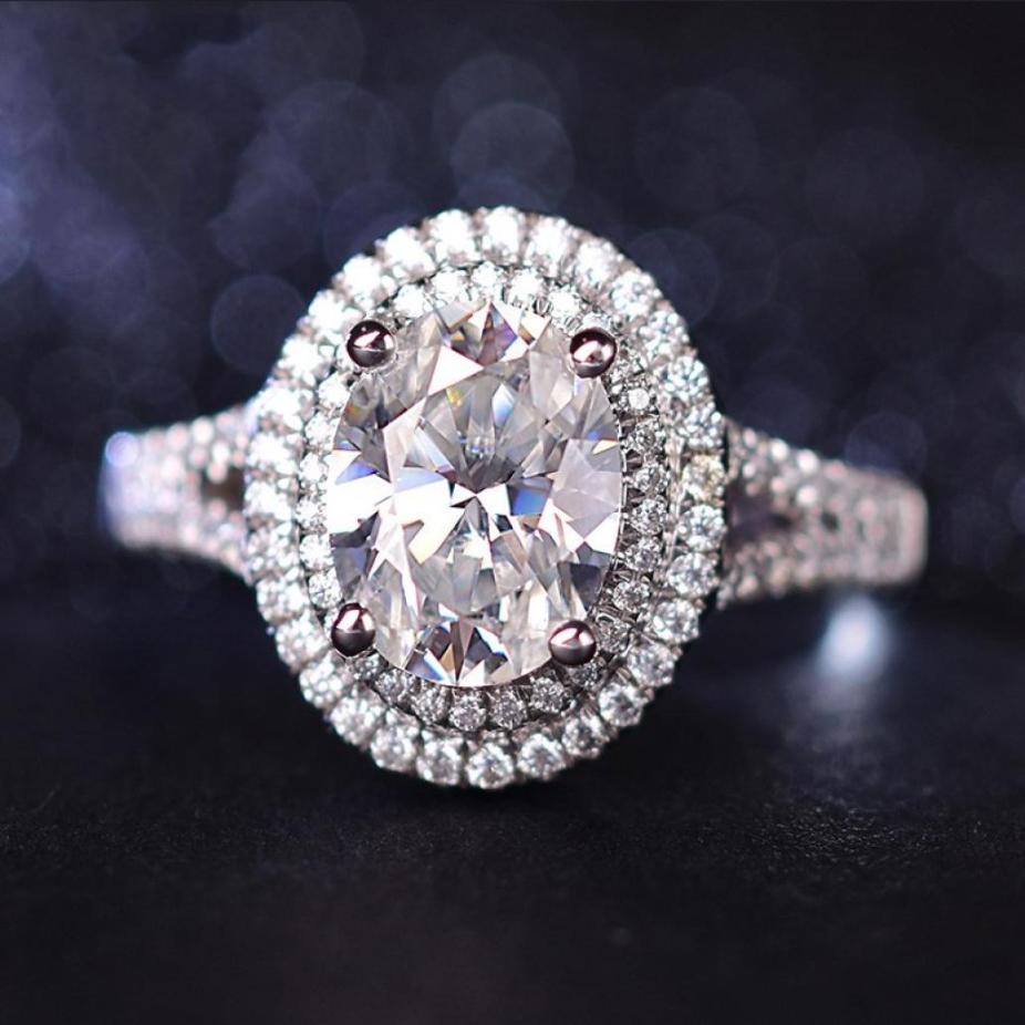 

Choucong New Luxury Jewelry Pure 100 925 Sterling Silver Oval Cut White Topaz CZ Diamond Gemstones Women Wedding Band Ri5019298