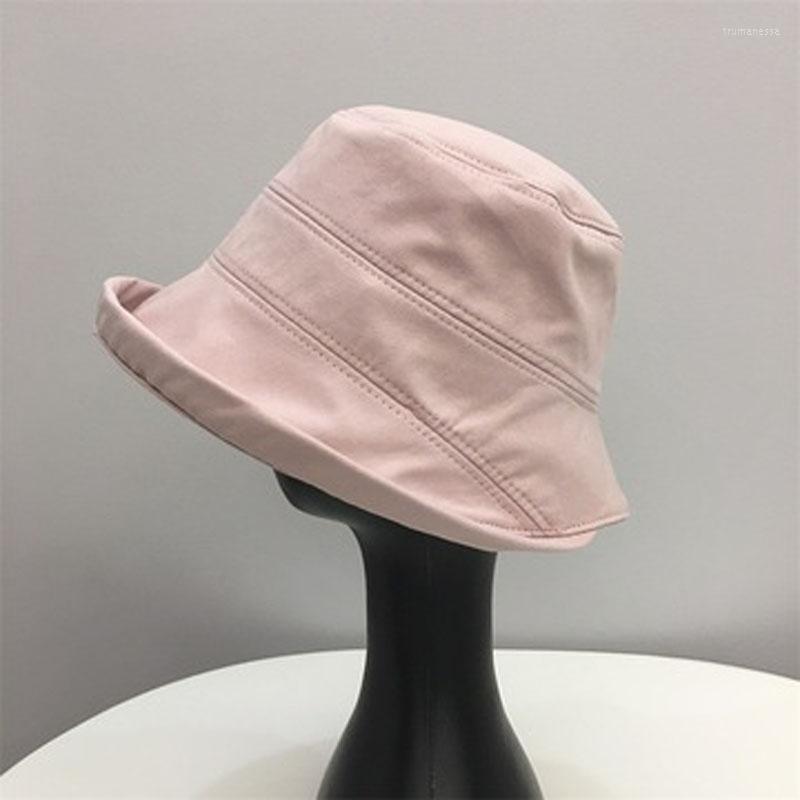 

Berets The Spring And Summer Outing Sun-Shading Cotton Basin Cap Long Short Fisherman Before After Literature Art, Black