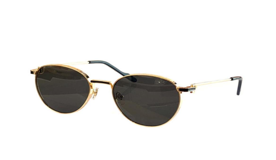 

New fashion sunglasses 0335 round frame K gold frame popular and simple style versatile outdoor uv400 protection eyewear1553237