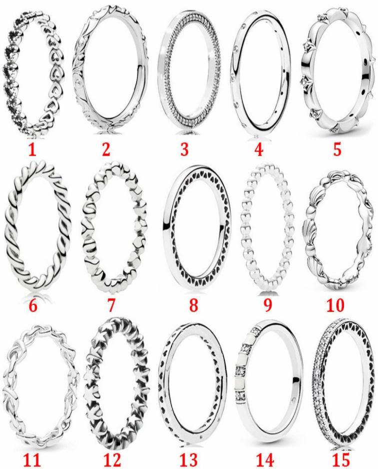 

Memnon Jewelry White Stripes Knotted Hearts Ring 925 Sterling Silver Signature Heart Rings For Women Stars Beaded Seashell Band Ri5003464