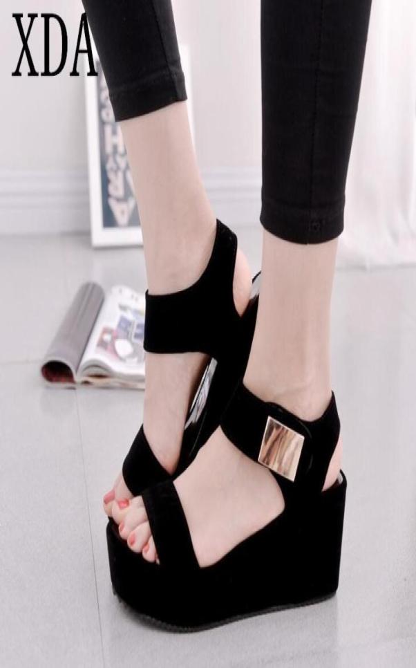 

Xda Sandals Women Summer Shoes Woman Wedges Platform Sandals Fashion Fish Mouth Rome Sandals White Black Women Shoes Pure Color Y16101657
