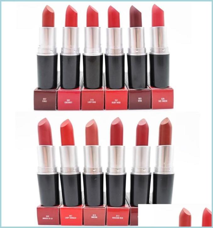 

Lipstick Luster Retro Frost Sexy Matte Lipstick Rouge A Levres Makeup 13 Colors Lip Sticks 3G High Quality Drop Delivery Health Be9830189, Army green