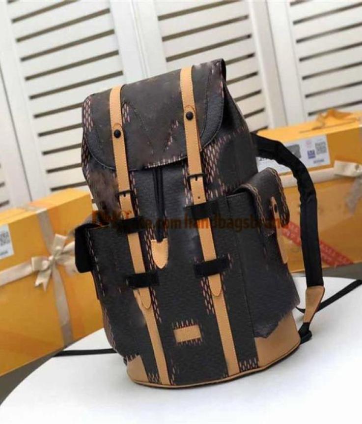 

Famous Nigo backpack classic leather travel bags fashion business bag notebook bags school bag M55461 size 340 x 130 x 470 cm2677642, Dark grey