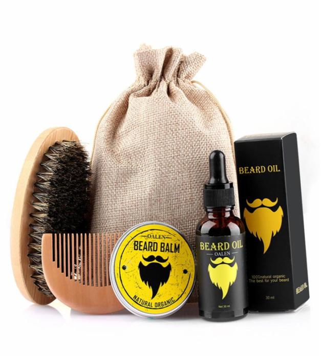 

Men Moustache Cream Beard Oil Kit 5pcsset with Moustache Comb Brush Storage Bag Styling Beard Set9484707